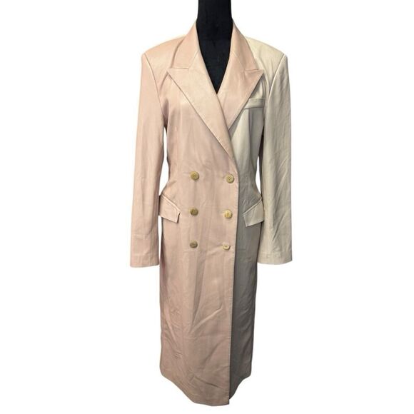 Nanushka Manila vegan leather trench coat Pink Small - Picture 4 of 16